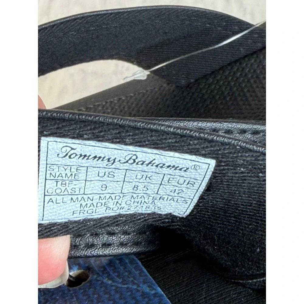 Tommy Bahama TBF Coast Men Black Flip Flop Sandals Size 8 NEW